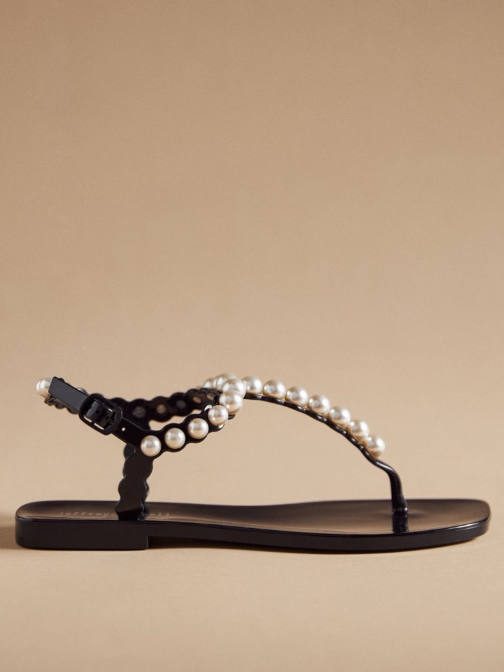 🆕{Jeffery Campbell} Black Pearl T-Strap Jelly Sandals
